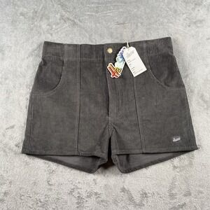 Hammies Shorts Womens 34 Grey Wide Wale Corduroy Skater Retro Patch Pocket NWT